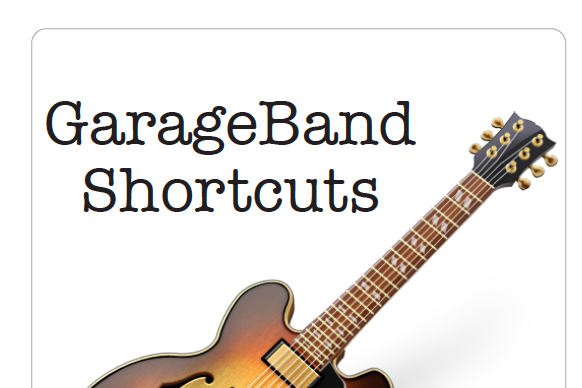 Garageband 11 keyboard shortcuts